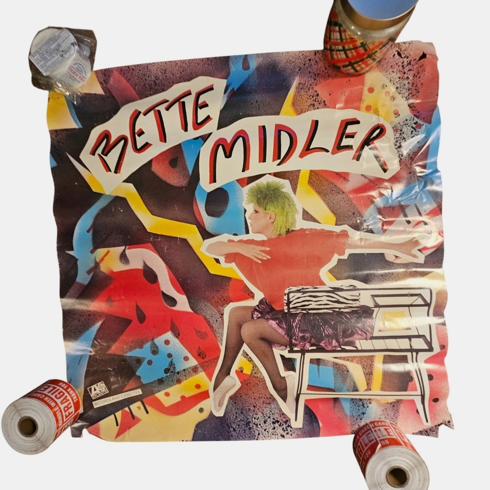 Bette Midler No Frills Promo Poster 23.5x24‎ 1980s Atlantic Records Graffiti Art